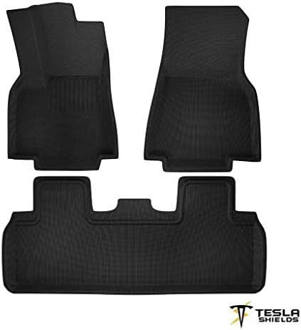 מחצלות רצפה של Teslashields עבור טסלה דגם Y 2021/22 - 5 מושב | ספינות רצפה פנים בהתאמה אישית | הגנה